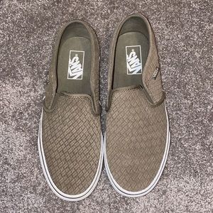 Army Green Textured Vans